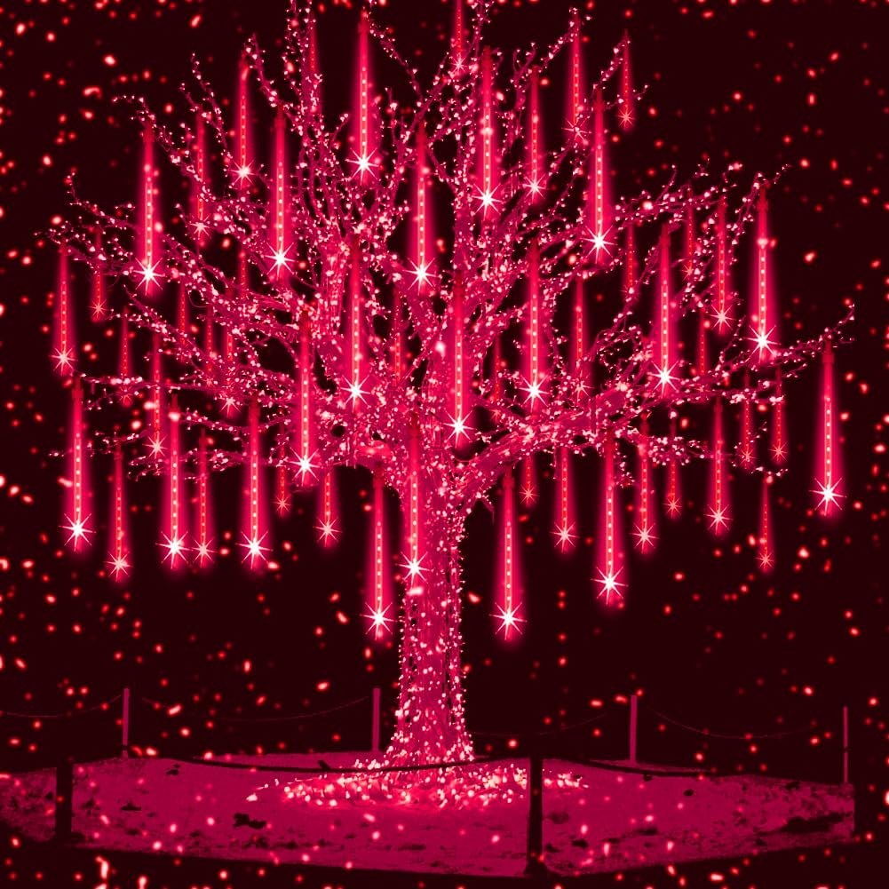 🔴 Luces de Lluvia Roja para Decoración Festiva ✨