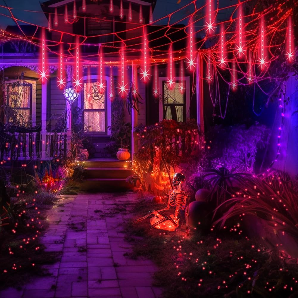 🔴 Luces de Lluvia Roja para Decoración Festiva ✨